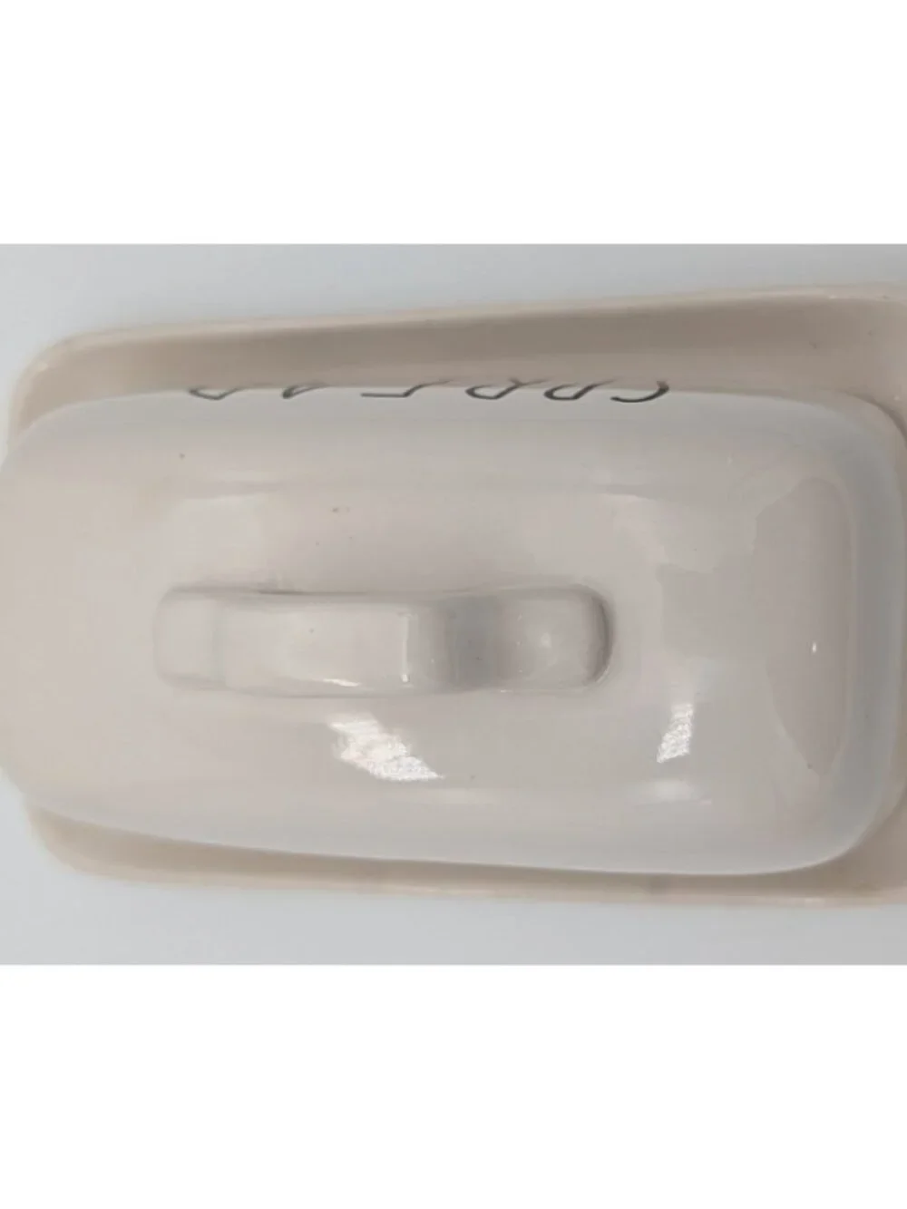 Rae Dunn Spread Butter Dish with Lid Ceramic Artisan Collection Magenta